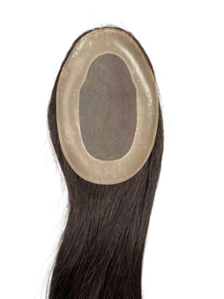 Hairpiece made of synthetic hair, 11 x 8 cm - handknotted